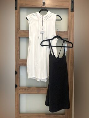 Bundle…NWT White Sleeveless Hooded Romper & Black Tennis Dress Set